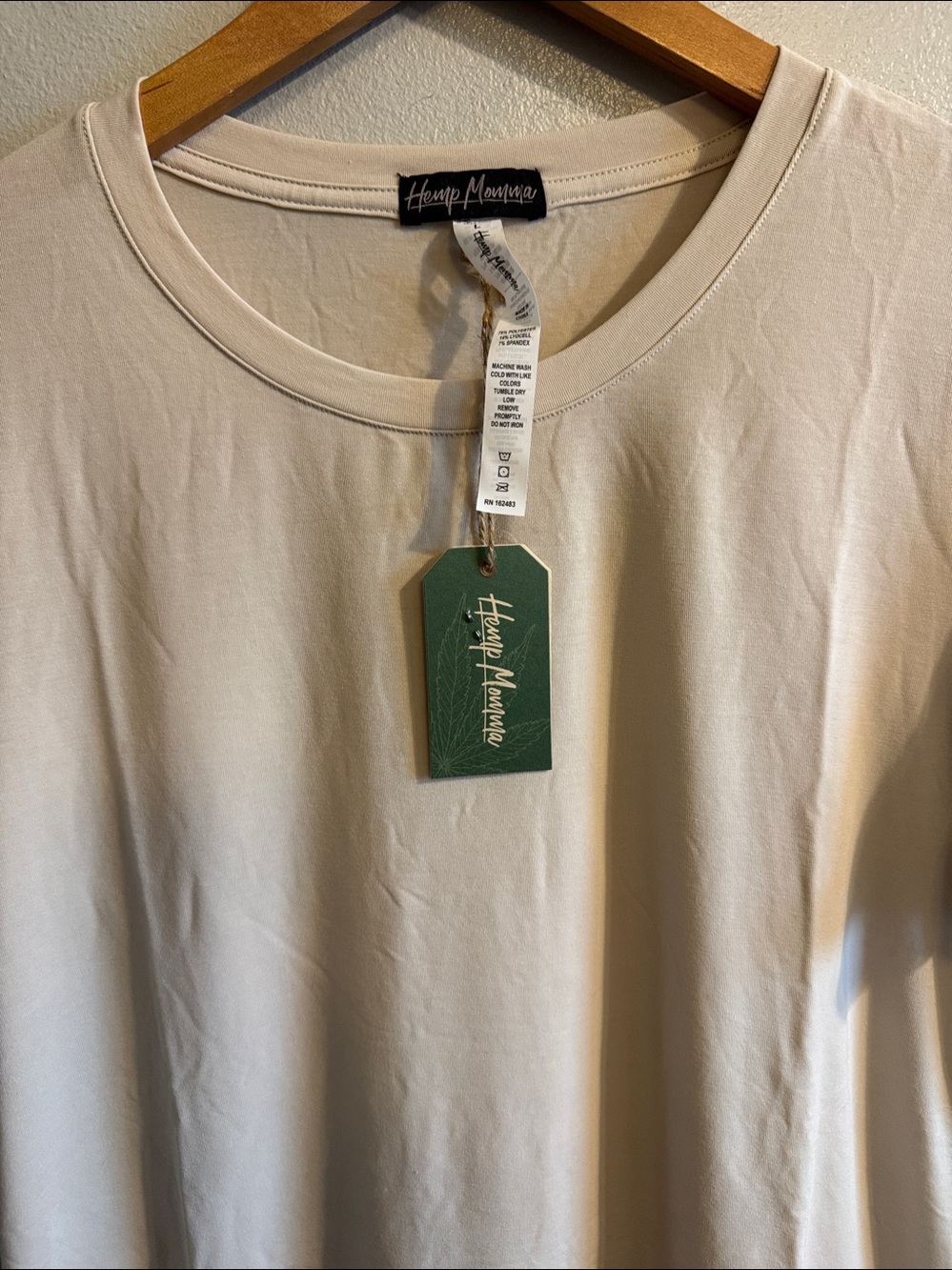 Hemp Mama Celia SS tee in stone heather new with tags size Large - Picture 2 of 7